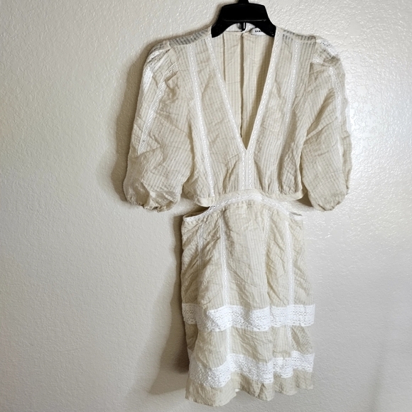 Sandro Alaya Cutout Seersucker Mini Dress Sz S - Picture 3 of 16